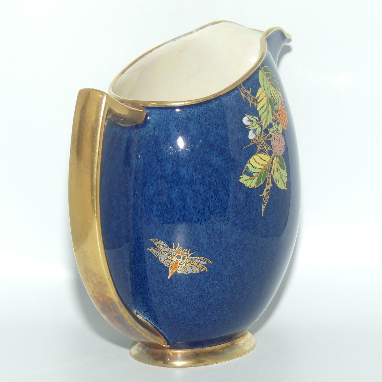 Carlton Ware Blue Spider Web gilt handle jug | Shape 1675