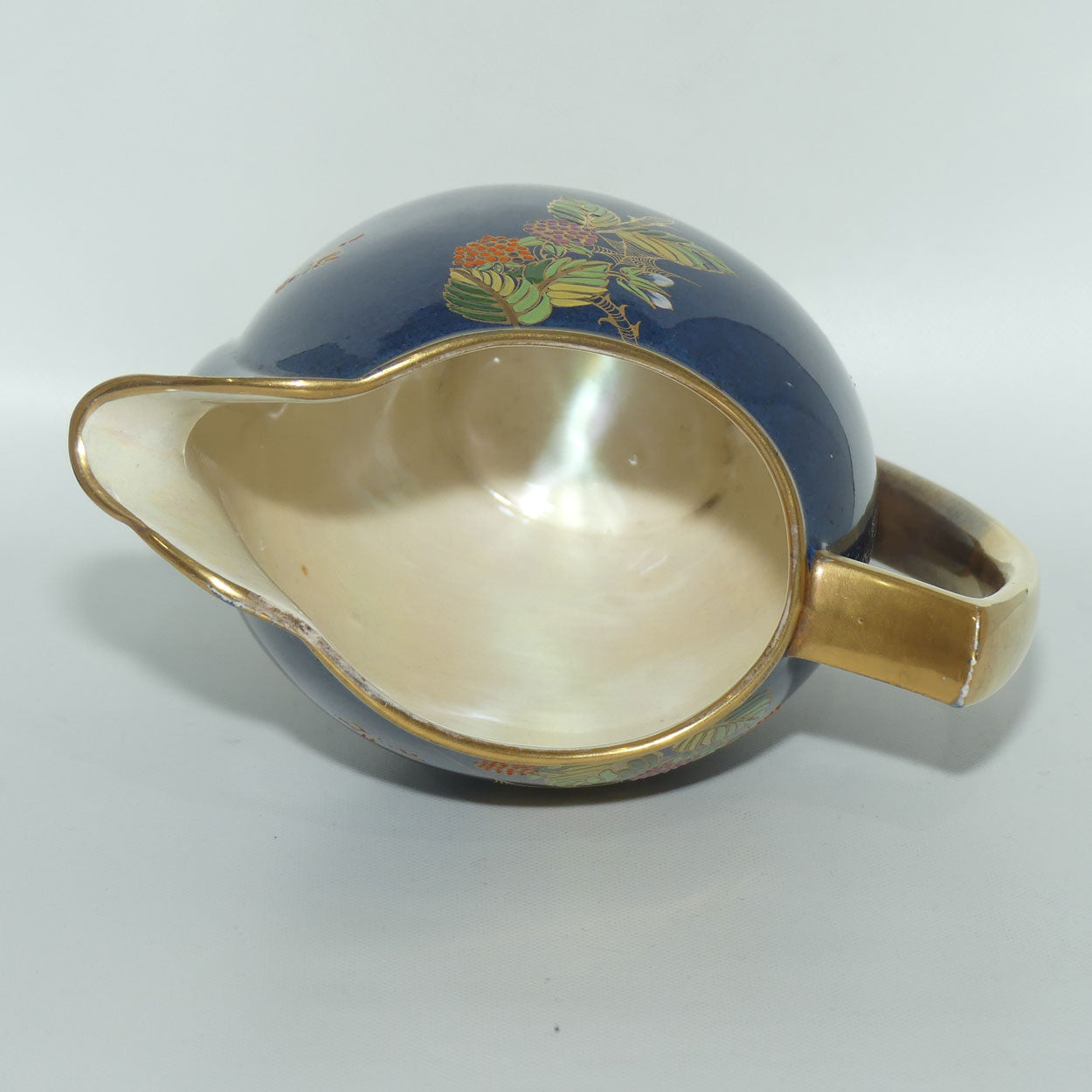 Carlton Ware Blue Spider Web gilt handle jug | Shape 1675