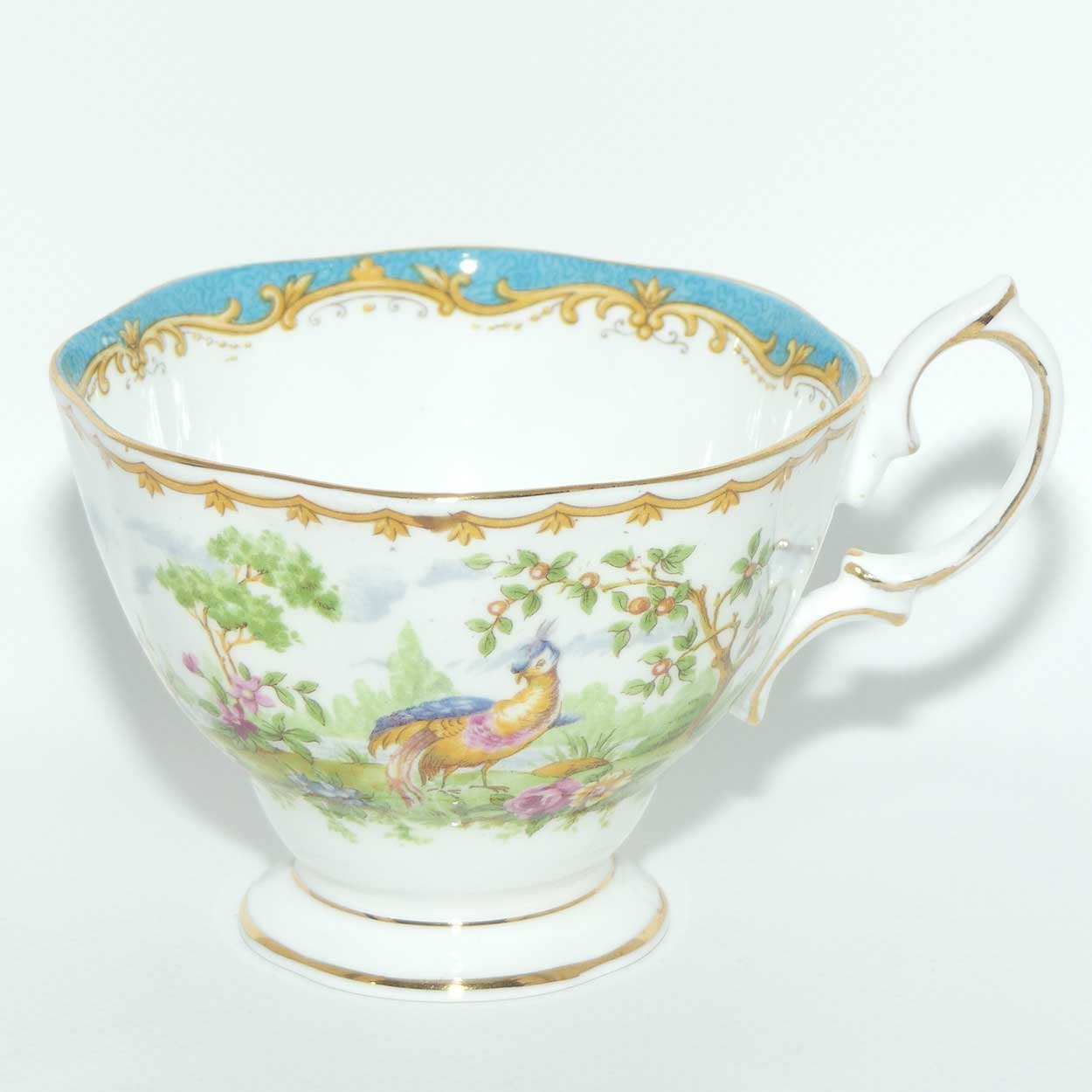 Royal Albert Bone China Chelsea Bird trio | Aqua Blue Trim
