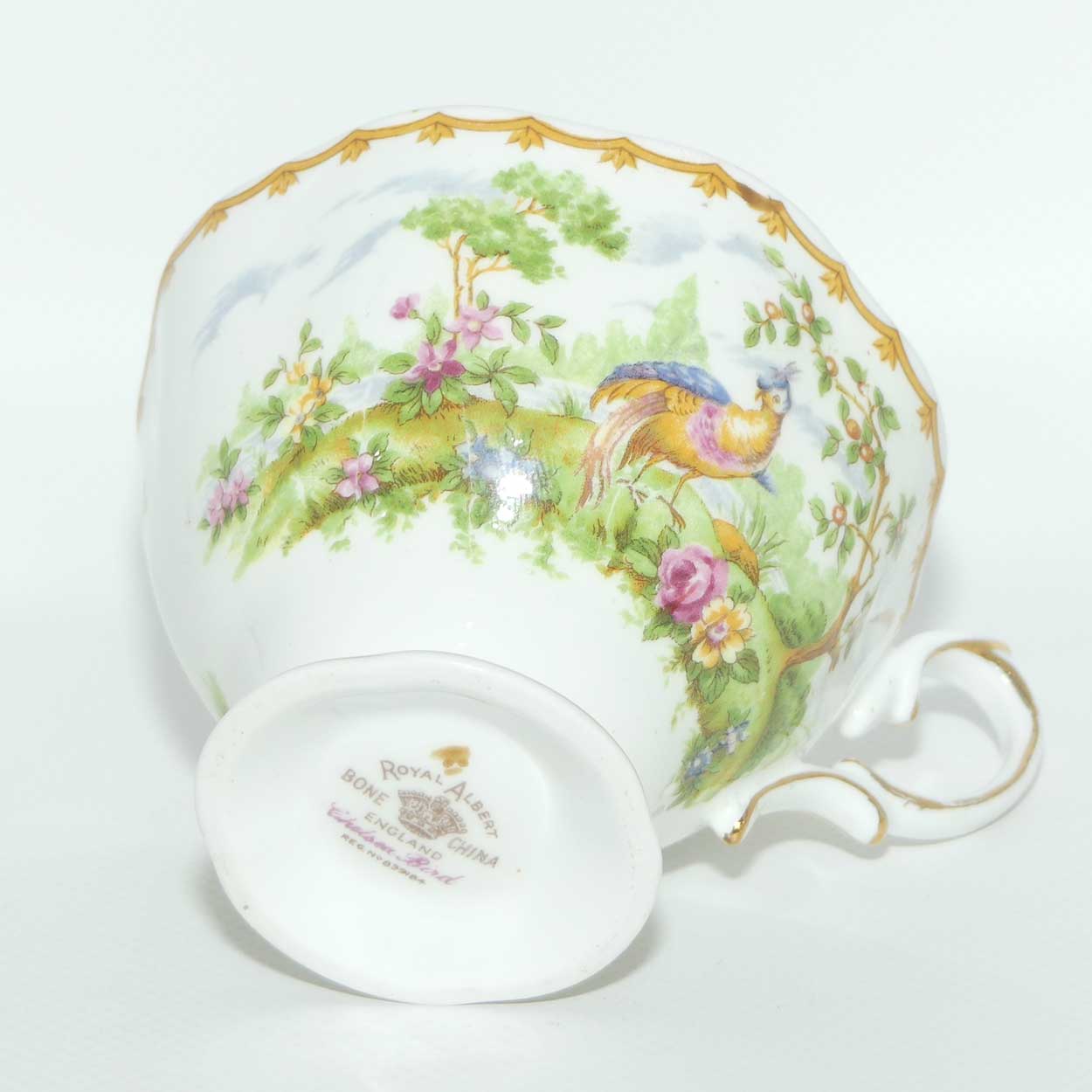 Royal Albert Bone China Chelsea Bird trio | Aqua Blue Trim