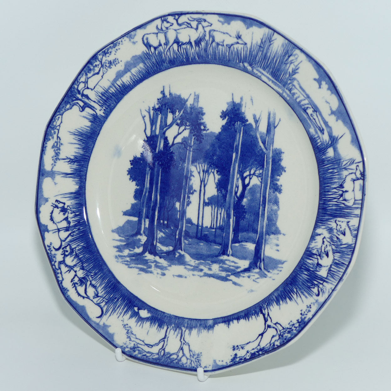 Royal Doulton Blue and White plate | 21cm | Bushveld | African Wild Animals Border