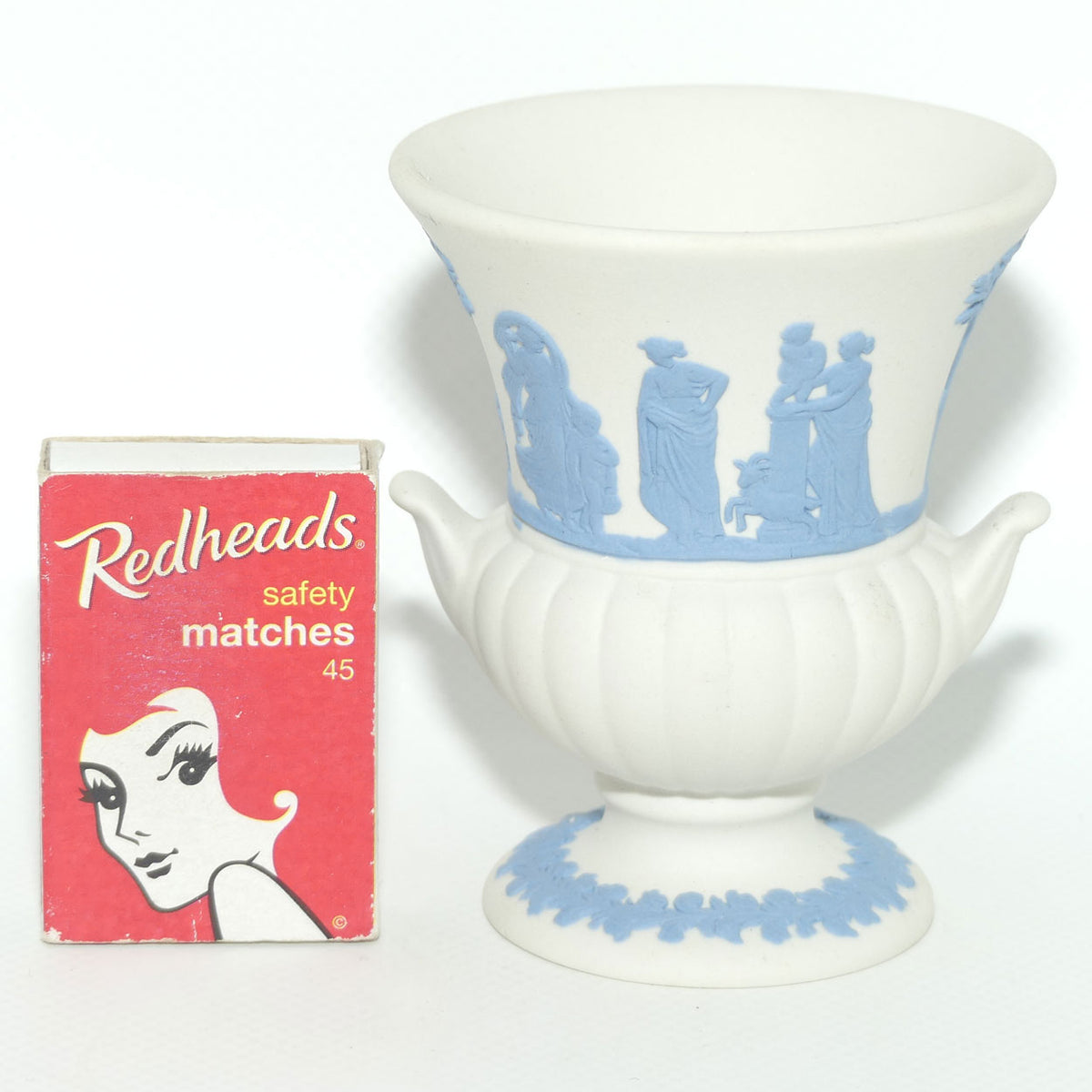 Wedgwood Jasper | Blue on White | Campagna vase | #1