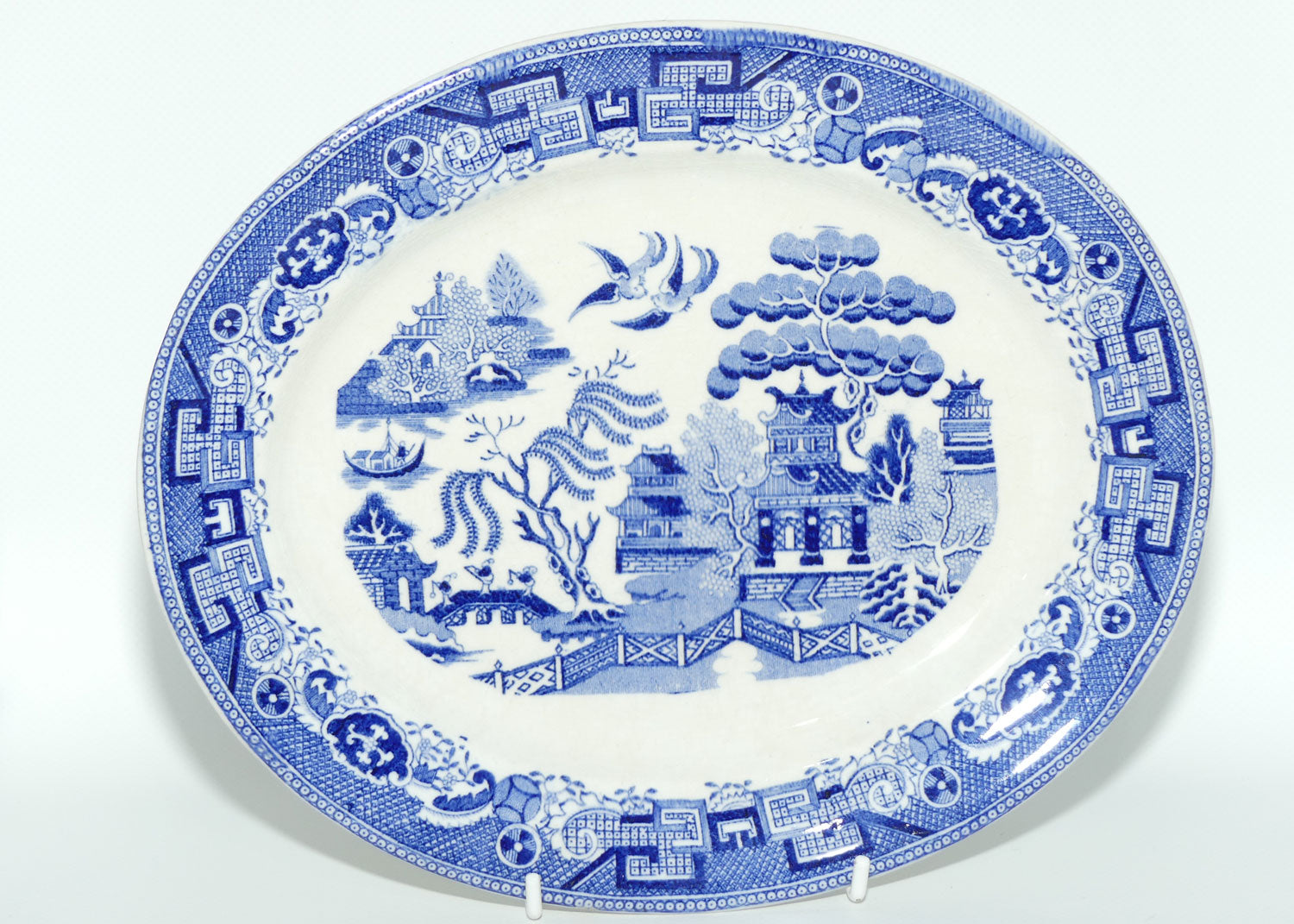 Maling Willow Pattern small oval meat platter