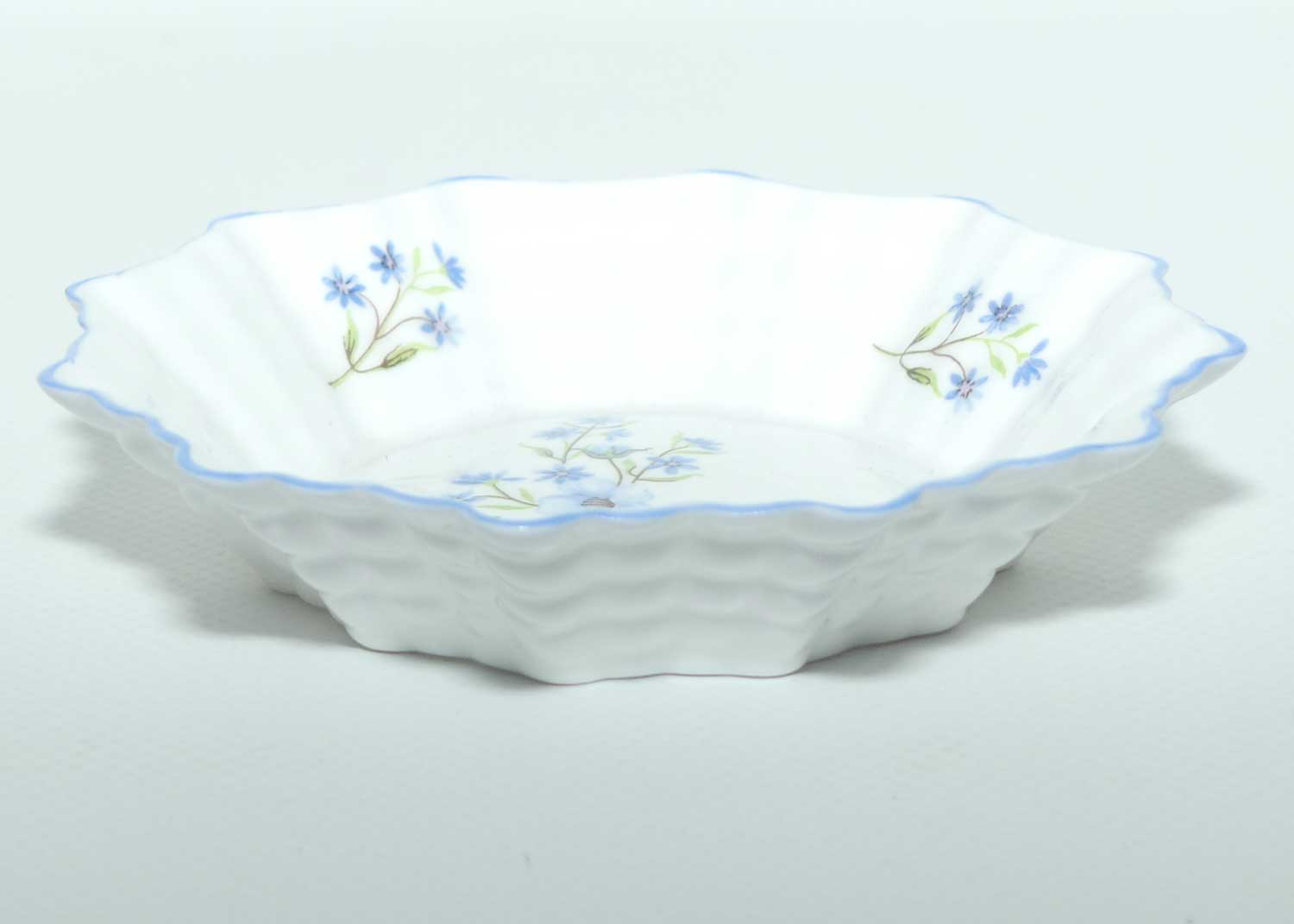 Shelley Blue Rock pattern pin dish | Unusual Dodecagon shape