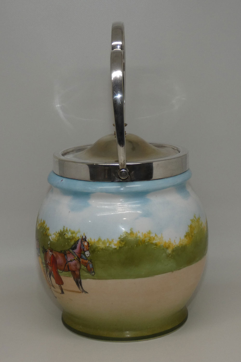 Royal Doulton Blue Sky | Coaching Days lidded biscuit barrel E2768