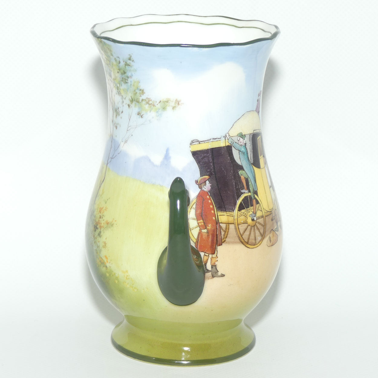 Royal Doulton Coaching Days twin handle vase | rare Blue Sky variation #1