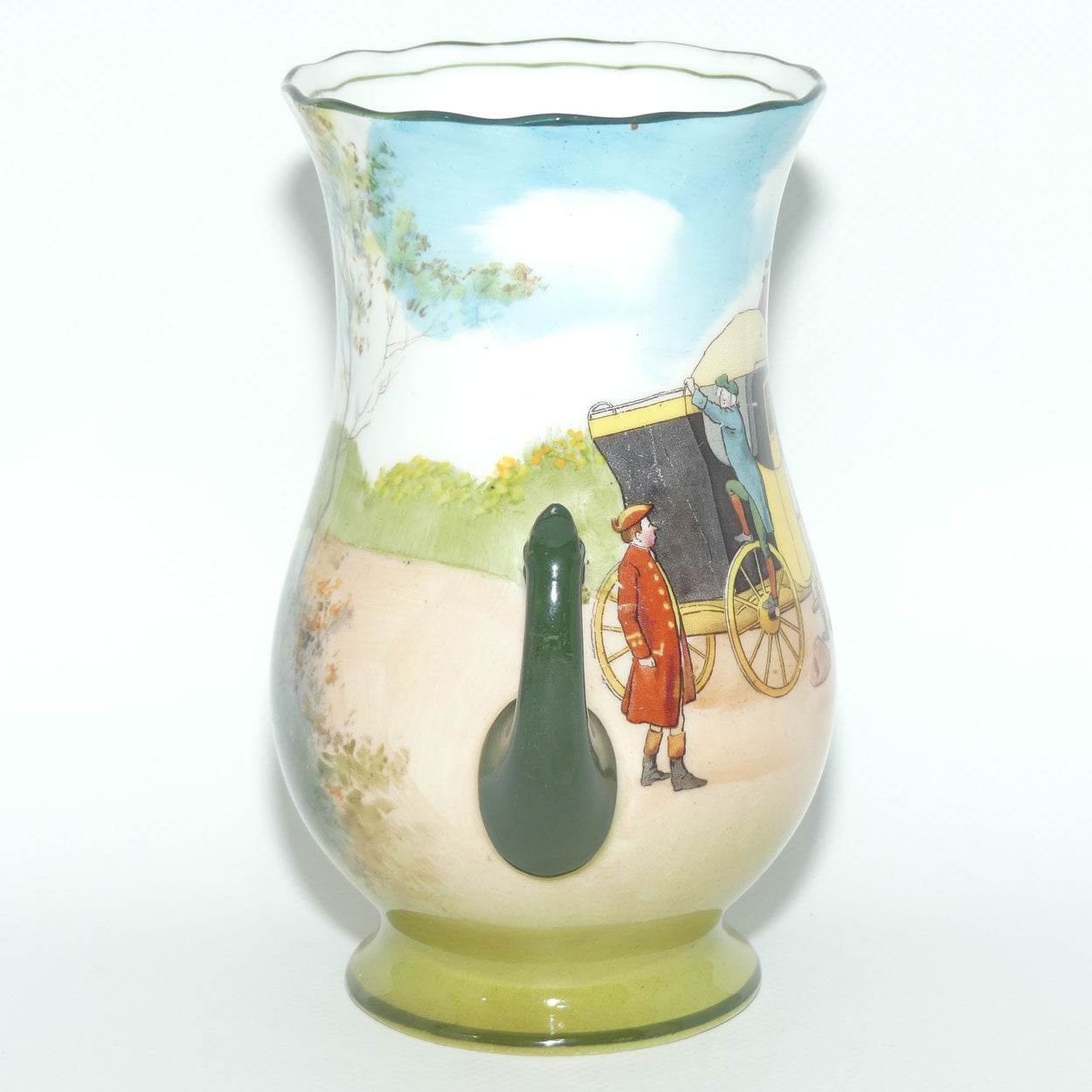 Royal Doulton Coaching Days twin handle vase | rare Blue Sky variation | #2