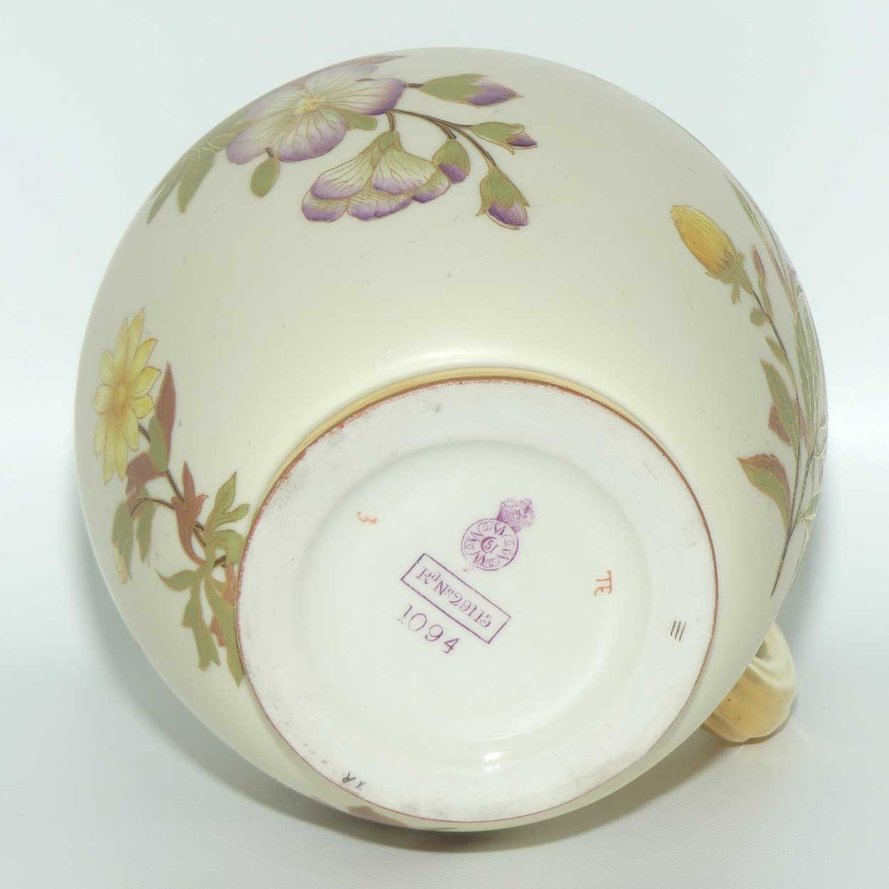 Royal Worcester Blush Ivory hand painted flatback Yellow Aster jug (Large)