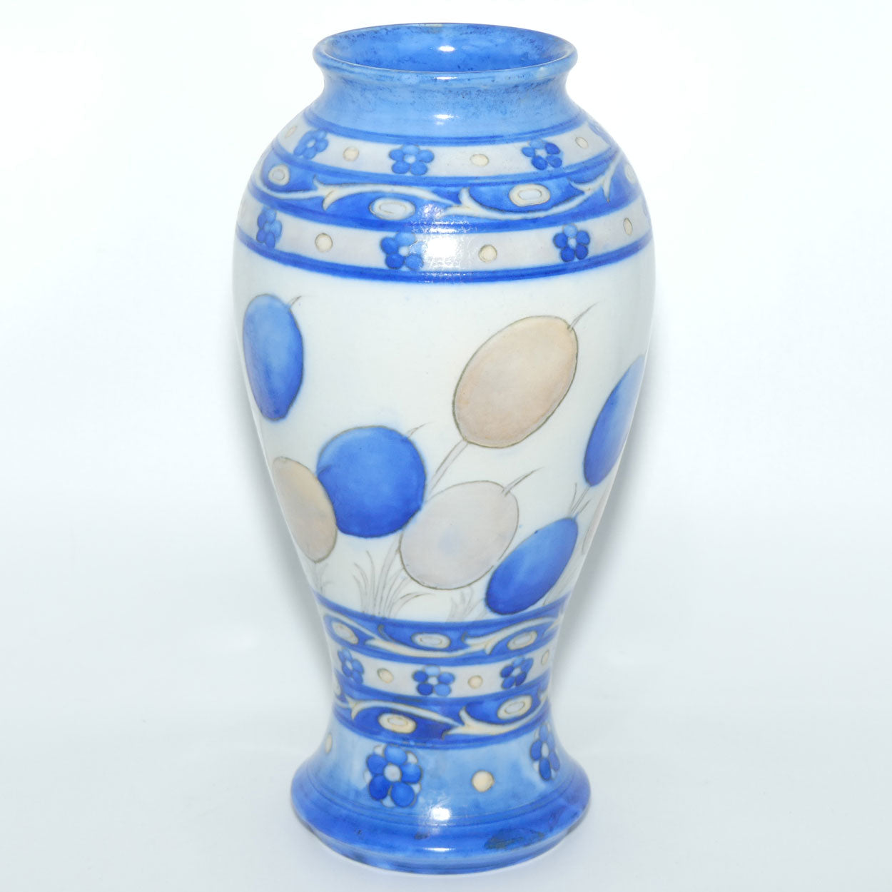 William Moorcroft Banded Honesty salt glaze bulbous vase