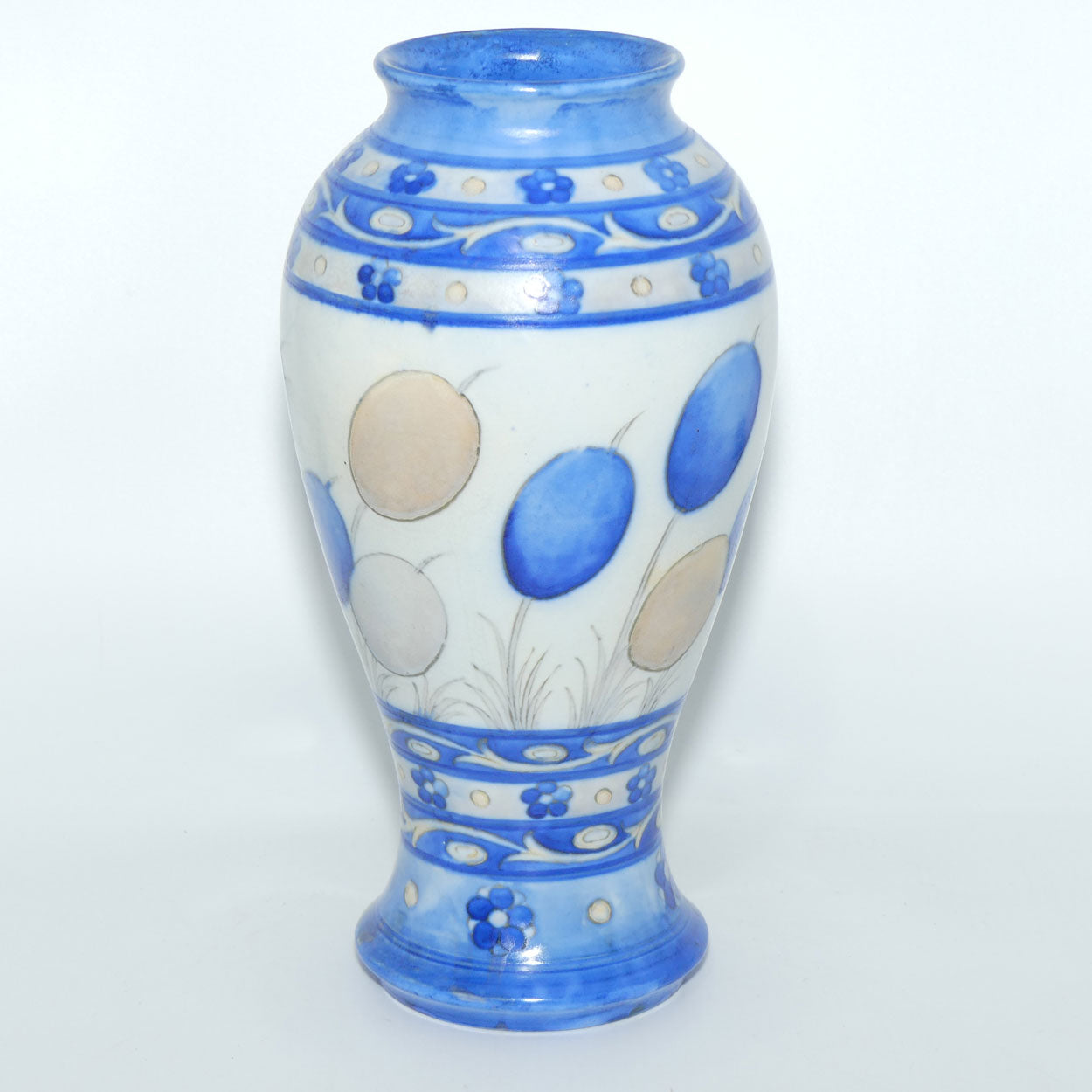 William Moorcroft Banded Honesty salt glaze bulbous vase
