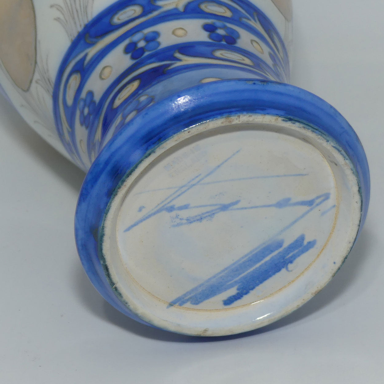 William Moorcroft Banded Honesty salt glaze bulbous vase