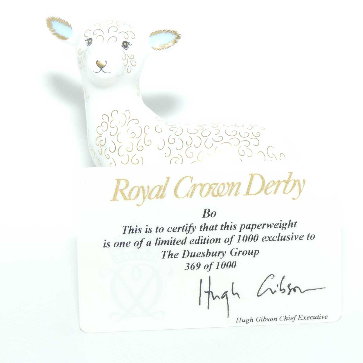 Royal Crown Derby paperweight | Bo | Baby Sheep | Ltd Ed | signed and boxed