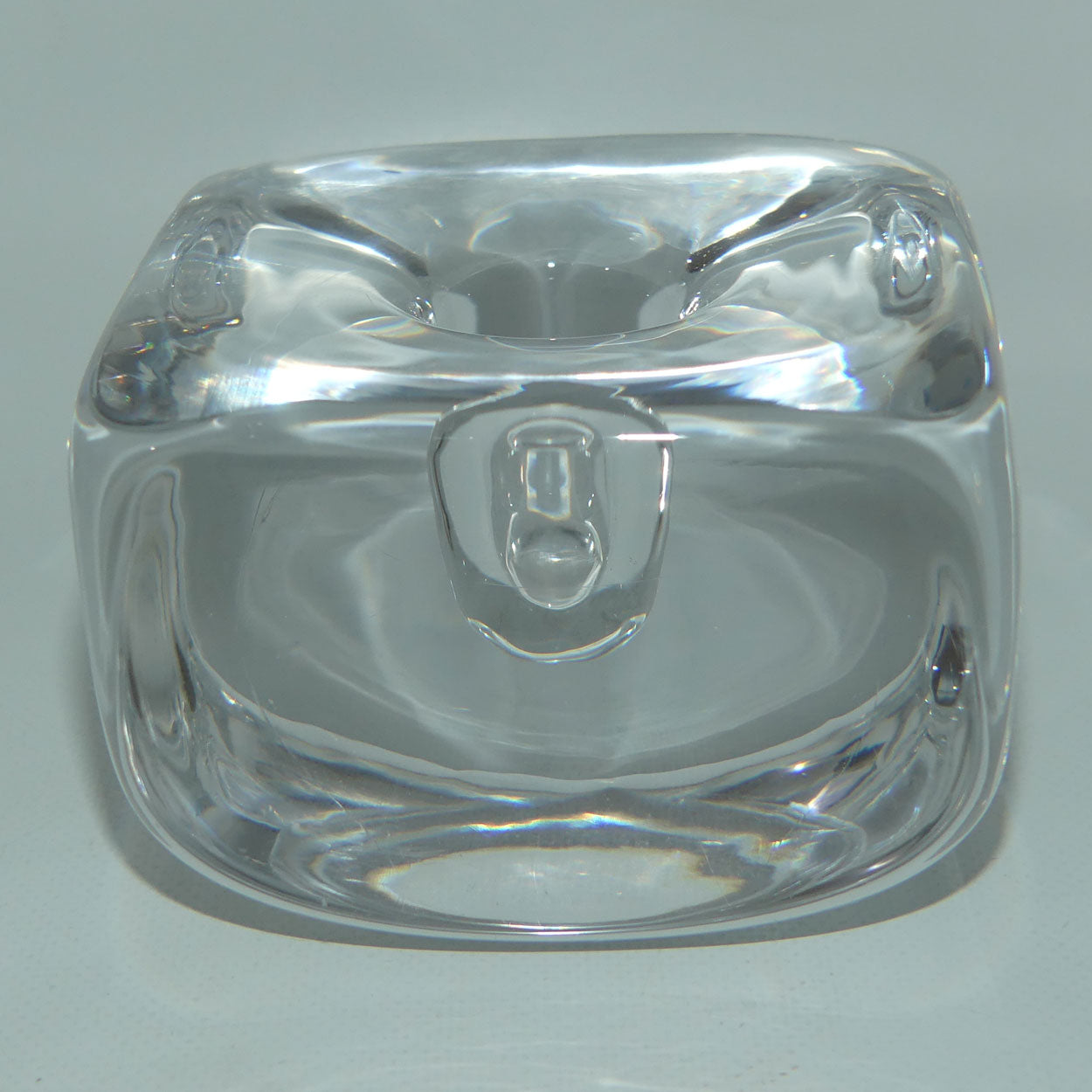 Mid Century Boda Crystal Cubist candle holder