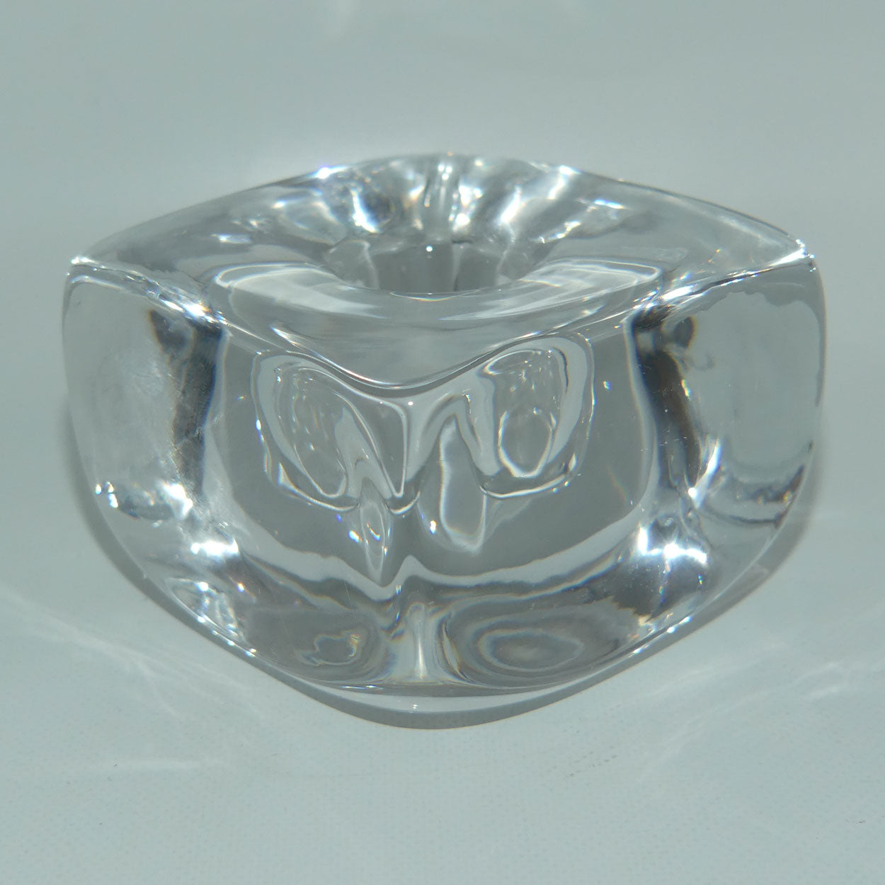 Mid Century Boda Crystal Cubist candle holder