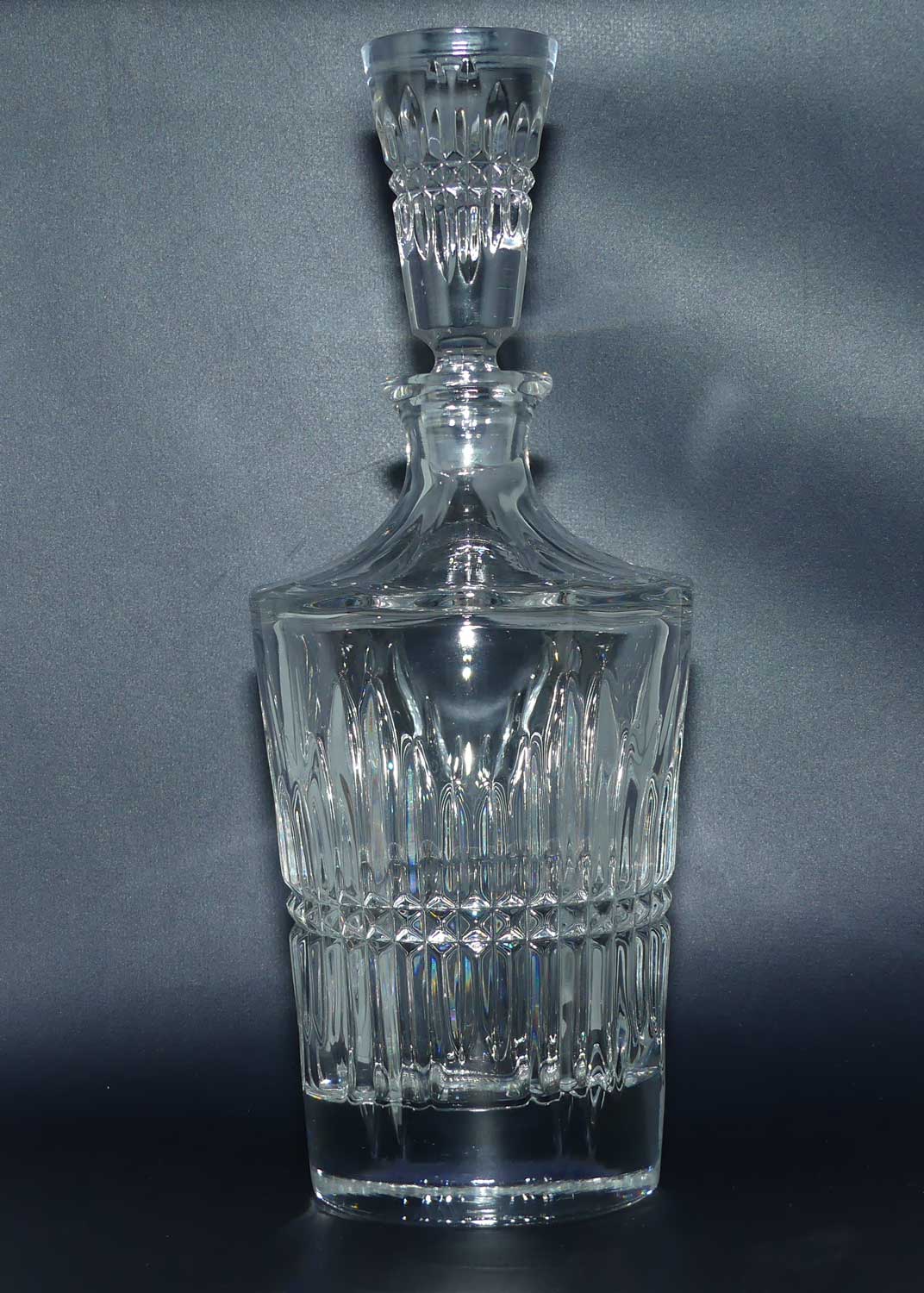 Large Bohemia Crystal Bedford pattern decanter | in original box