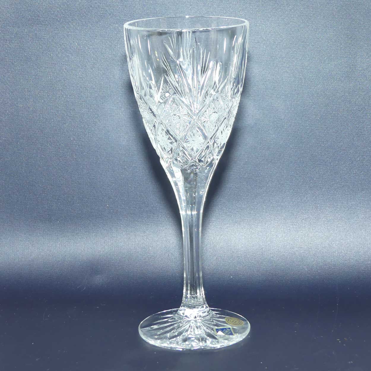 Bohemian Crystal set of 6 wine glasses | CORTINA pattern | 125ml | boxed