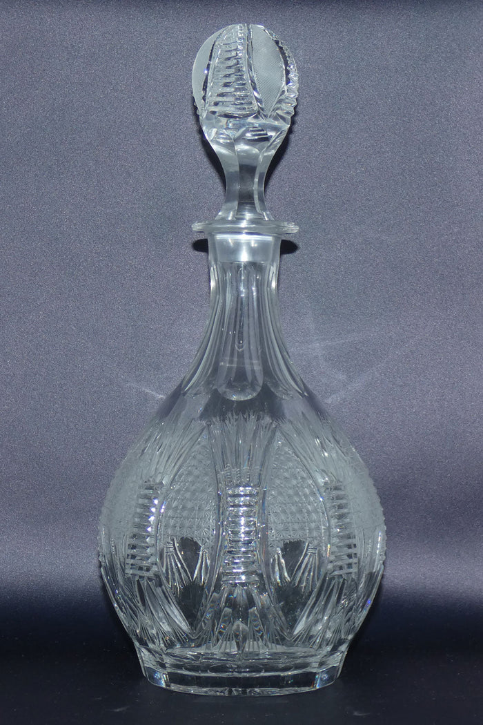 High Quality Bohemian Crystal fine wheel cut cut large decanter