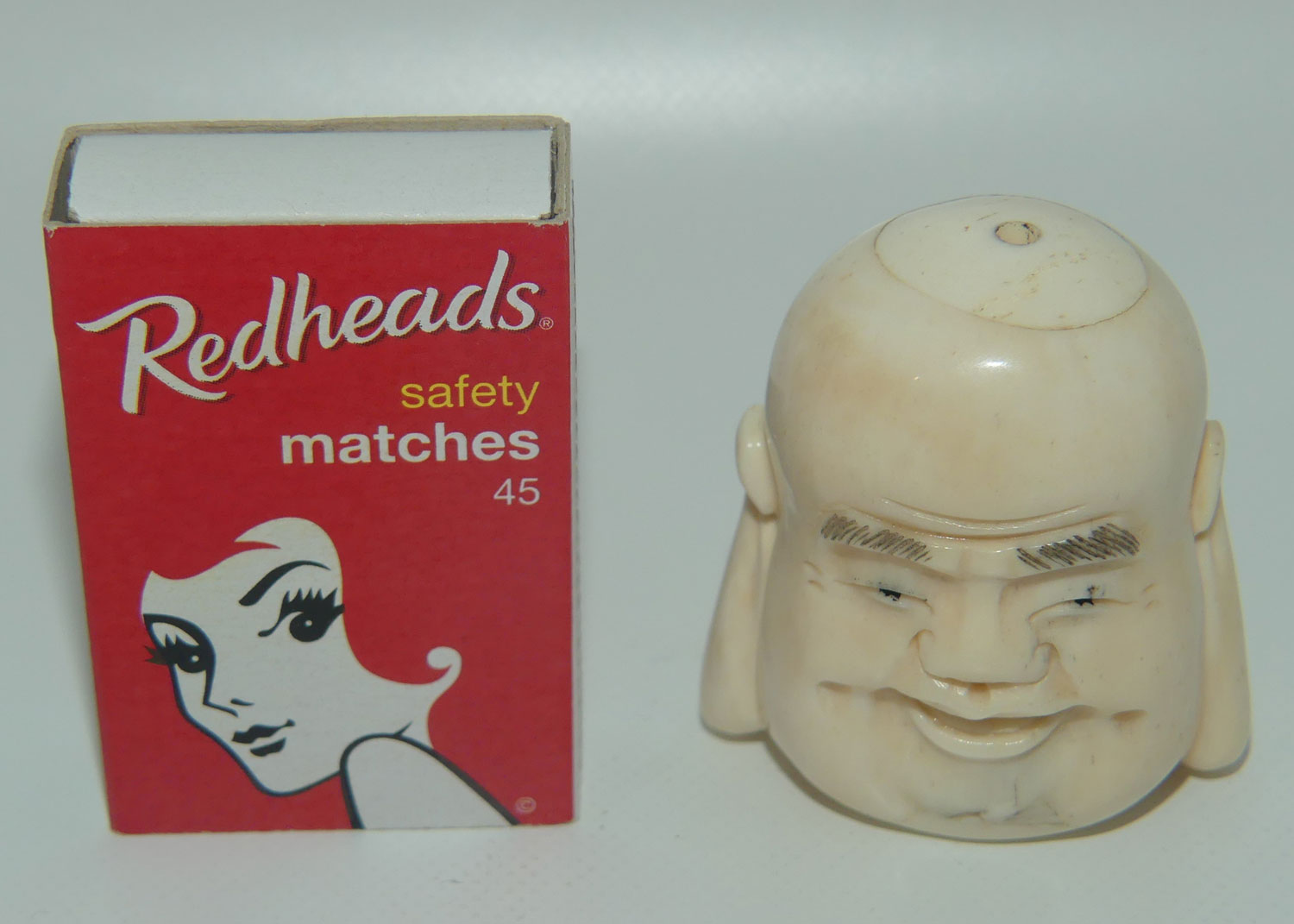 Chinese Carved Bone Buddha caricature