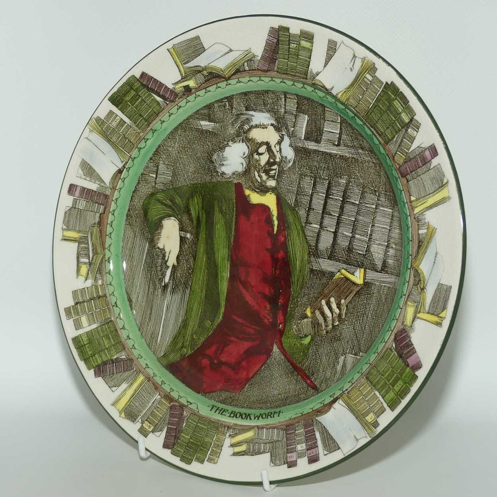 Royal Doulton Professionals series | The Bookworm plate D3089 | Green border