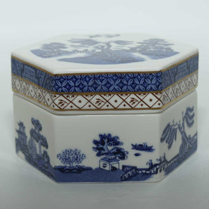 Royal Doulton | Booths Real Old Willow hexagonal trinket box | TC1126