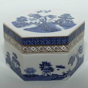 Royal Doulton | Booths Real Old Willow hexagonal trinket box | TC1126