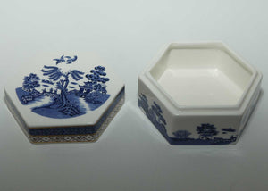 Royal Doulton | Booths Real Old Willow hexagonal trinket box | TC1126