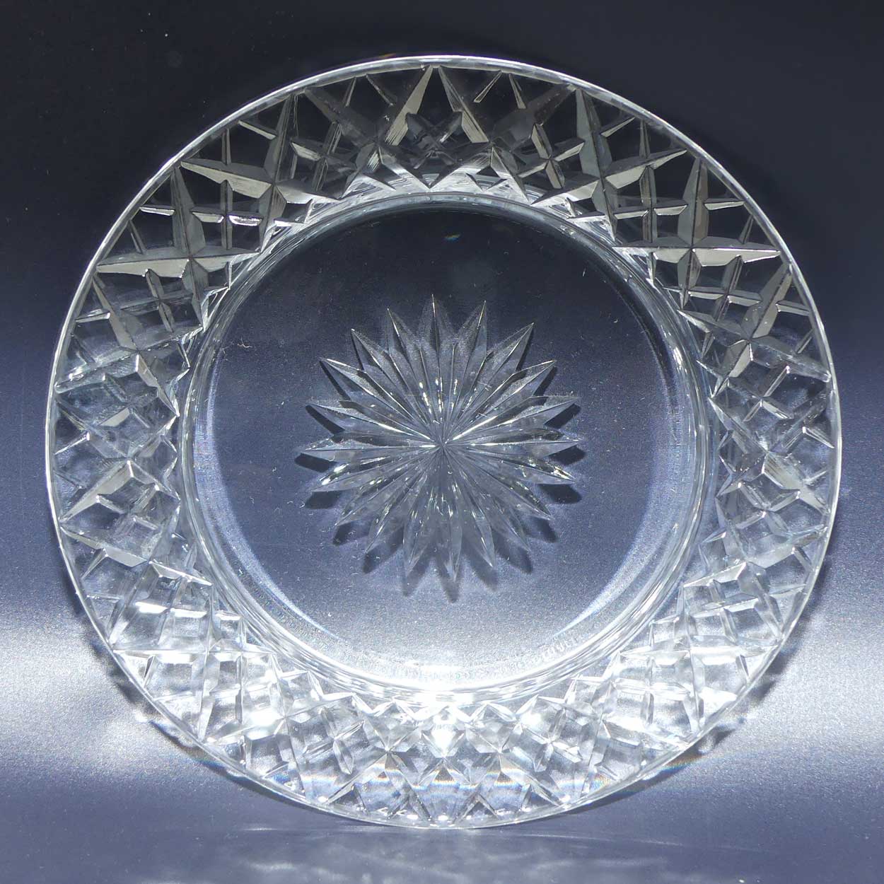 Stuart Crystal diamond cut wine bottle coaster