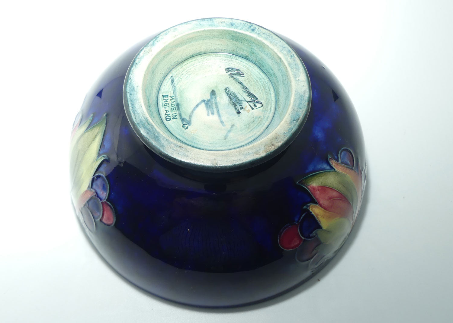 William Moorcroft Leaves and Fruit (Blue Green) bowl