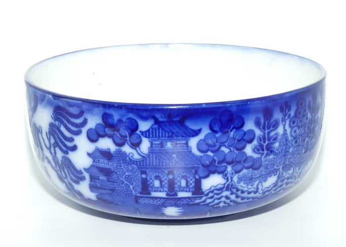 Doulton Burslem England Flow Blue Willow bowl