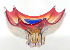 Cristallo Venezia Murano Red and Blue Fancy Bowl