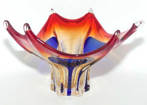 Cristallo Venezia Murano Red and Blue Fancy Bowl