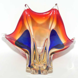 Cristallo Venezia Murano Red and Blue Fancy Bowl