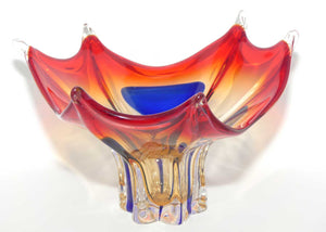 Cristallo Venezia Murano Red and Blue Fancy Bowl