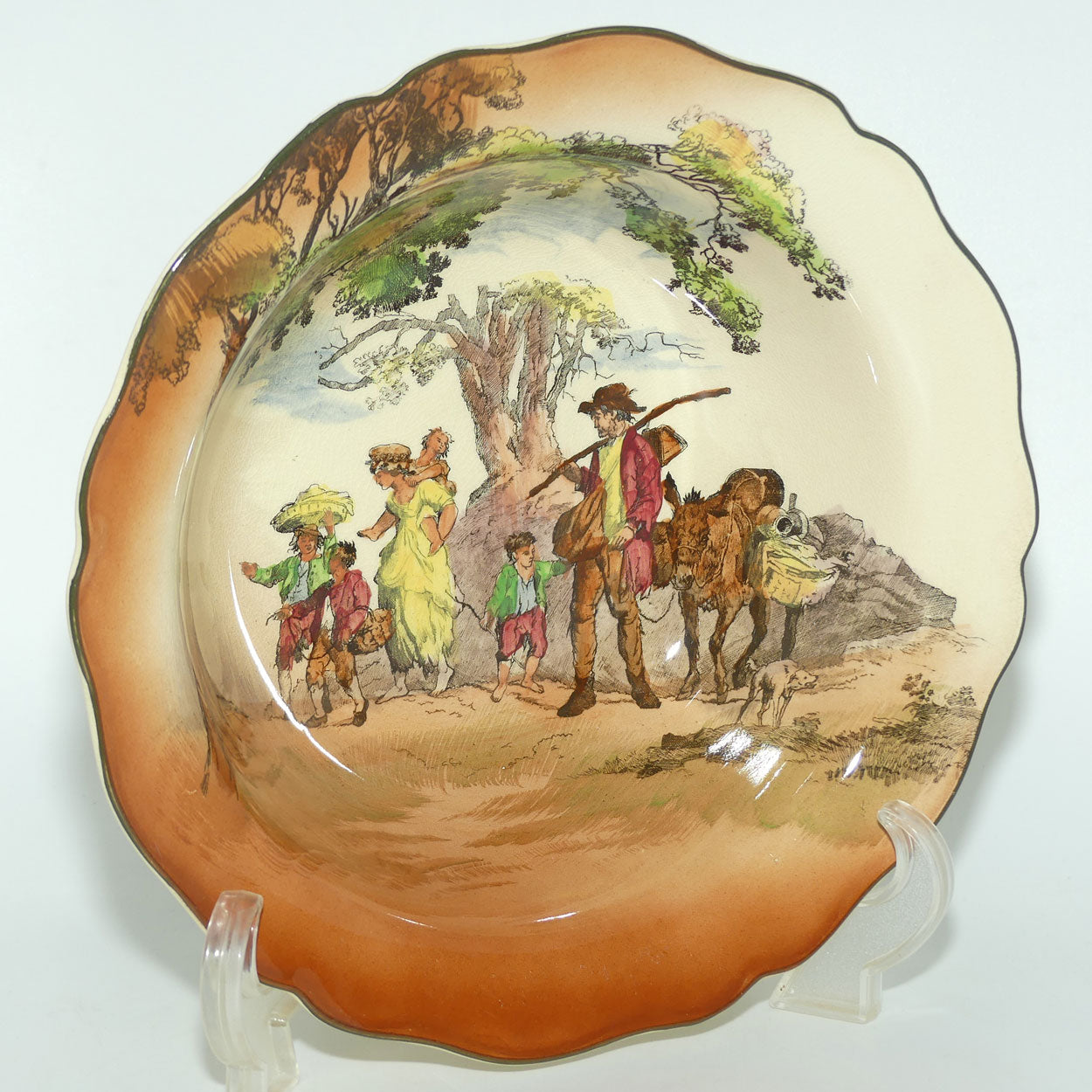 Royal Doulton Gleaners and Gypsies Leeds shape large bowl