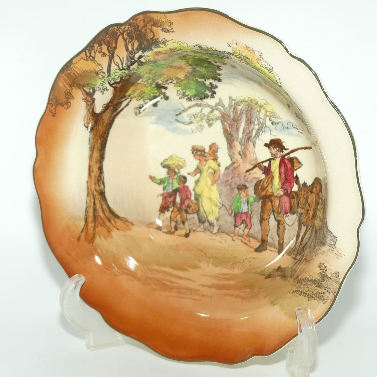 Royal Doulton Gleaners and Gypsies Leeds shape large bowl