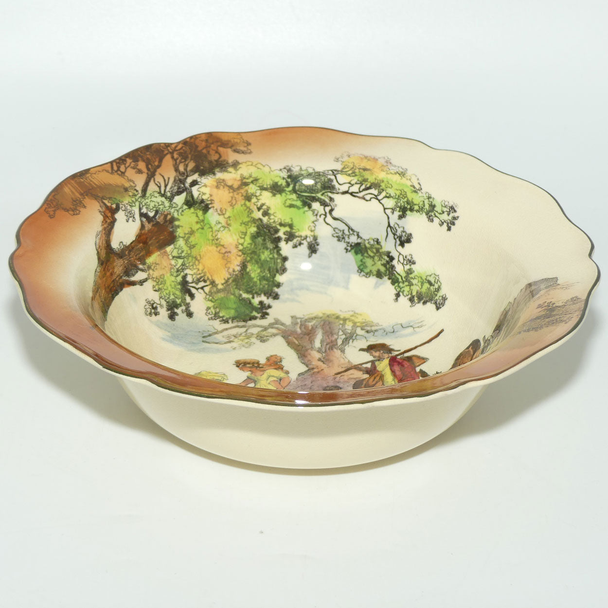 Royal Doulton Gleaners and Gypsies Leeds shape large bowl