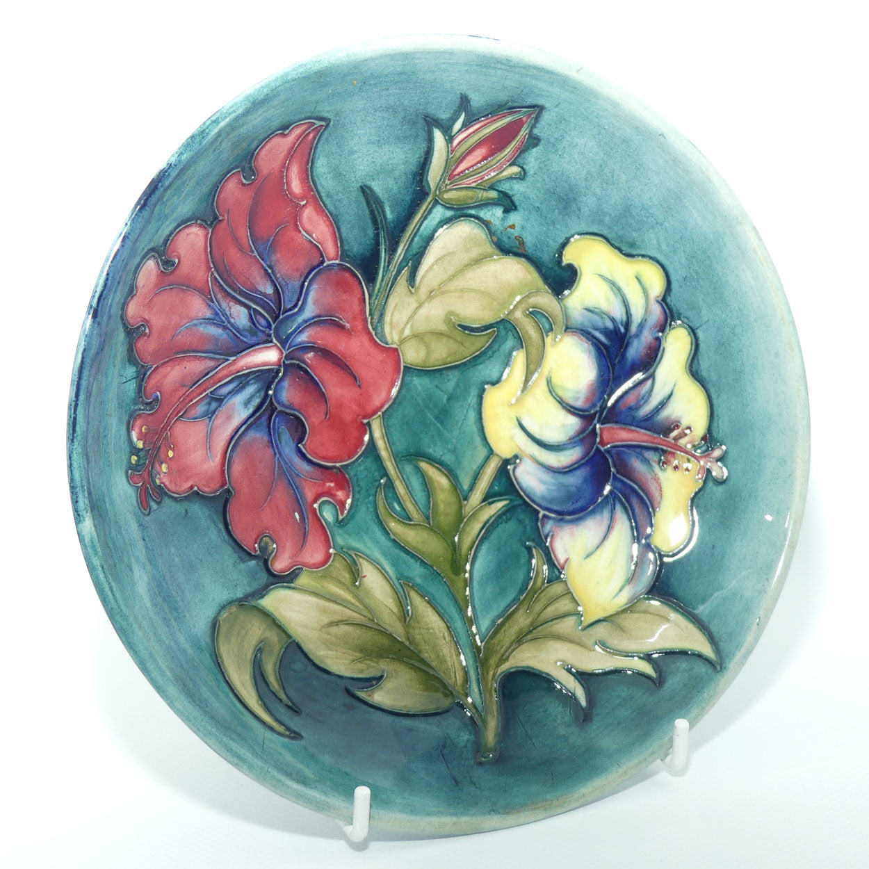 Walter Moorcroft Hibiscus (Blue Green) bowl