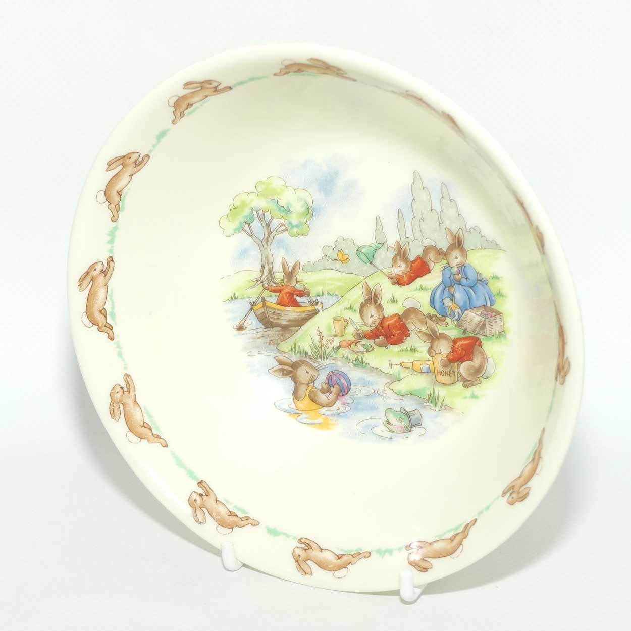 Royal Doulton Bunnykins Playing on the River cereal bowl