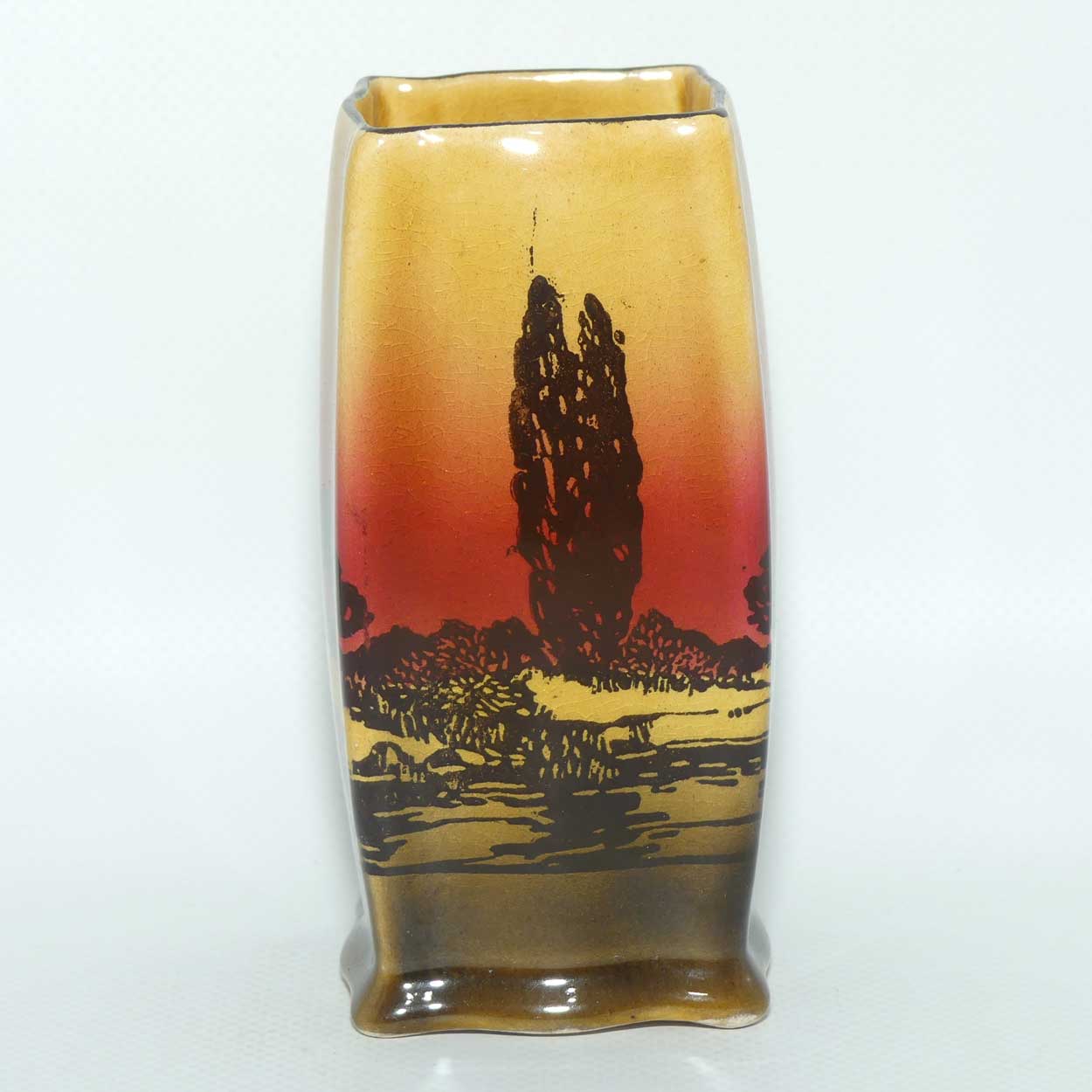 Royal Doulton Poplars at Sunset square vase D3416
