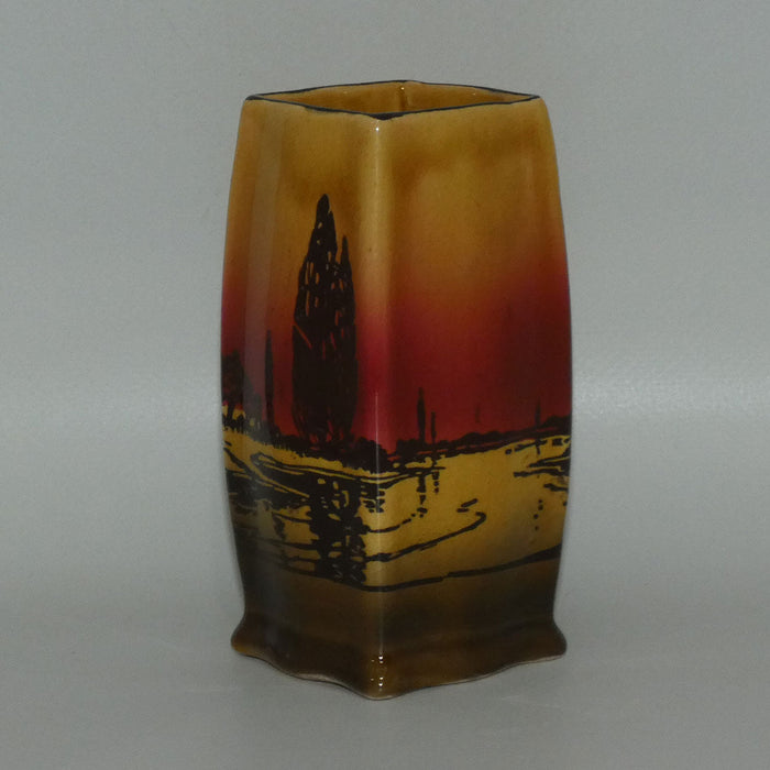 Royal Doulton Poplars at Sunset square vase D3416