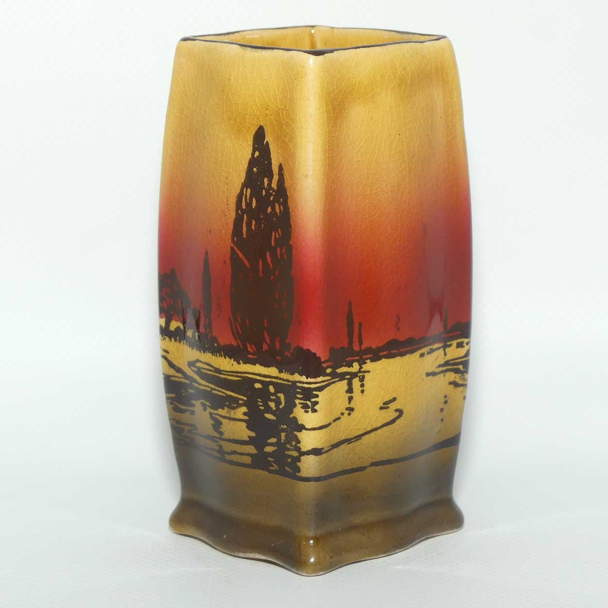 Royal Doulton Poplars at Sunset square vase D3416