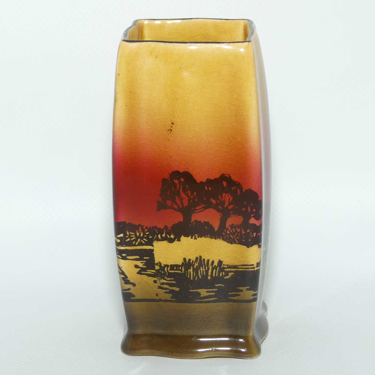 Royal Doulton Poplars at Sunset square vase D3416