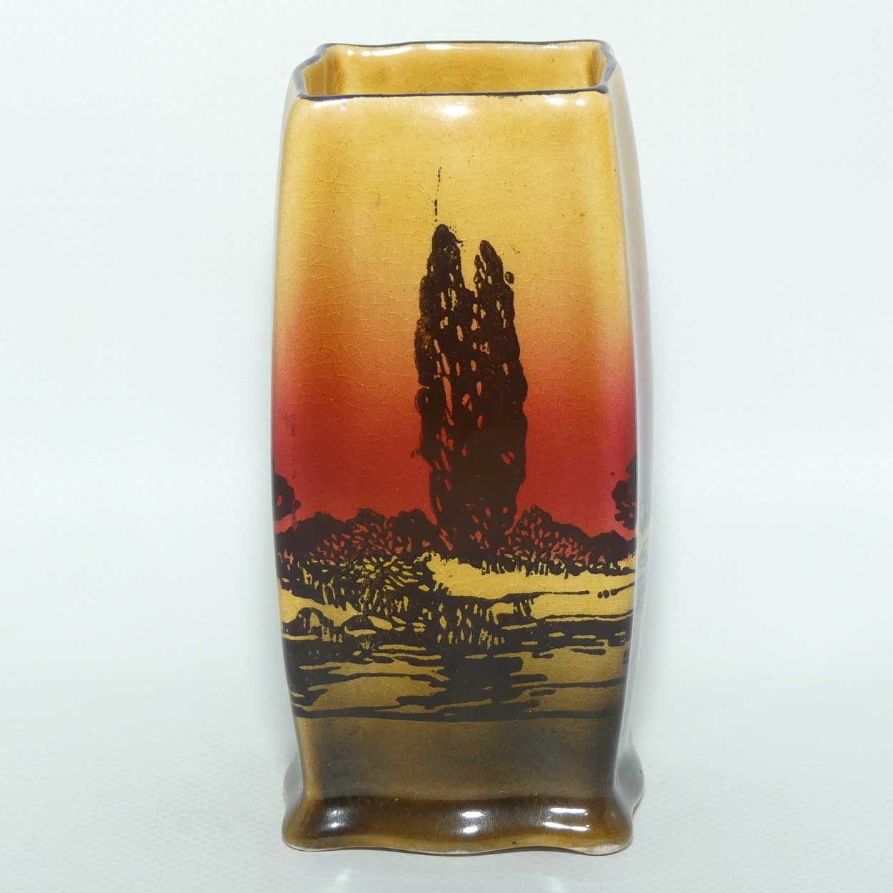 Royal Doulton Poplars at Sunset square vase D3416