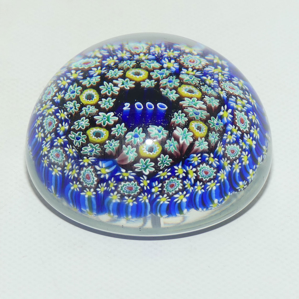 Pair of ALT Murano 1999 and 2000 Millenium paperweights | Boxed