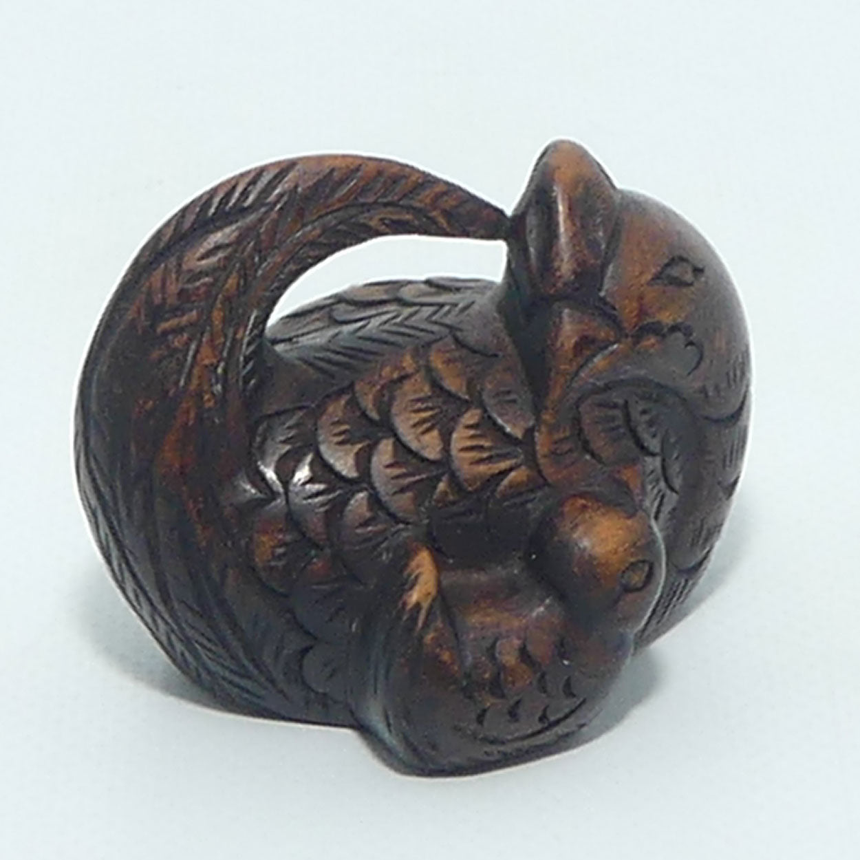Japanese Carved Boxwood Netsuke | Chicken and Chick