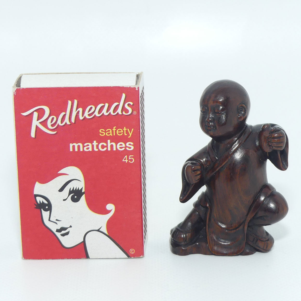 Japanese Carved Boxwood Netsuke | Bald Child