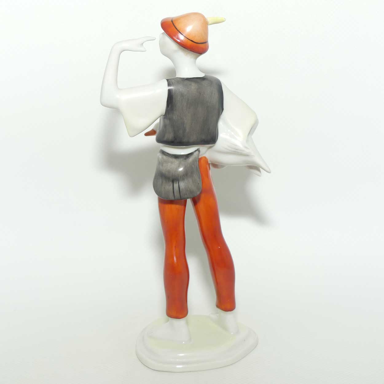 Vintage Hollohaza Hungary figure | Boy with Goose