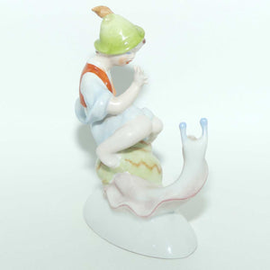 Drasche Kobanyai Porcelangyar Hungary figure | Boy Riding Snail