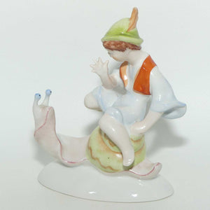 Drasche Kobanyai Porcelangyar Hungary figure | Boy Riding Snail