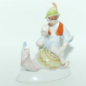 Drasche Kobanyai Porcelangyar Hungary figure | Boy Riding Snail